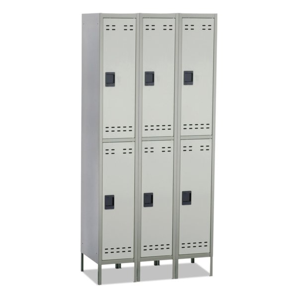 Safco Double-Tier, Three-Column Locker, 36" W, 78" H, Two-Tone Gray 5526GR